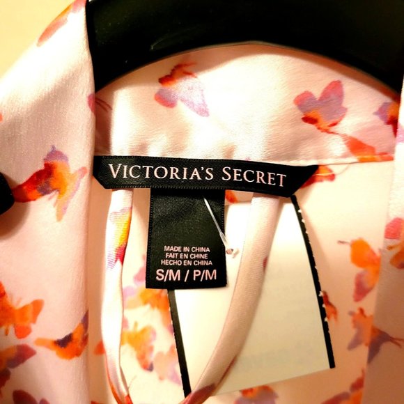 Victoria's Secret Womens Robe Pink S  Satin with  Belt 3/4 Sleeve - Picture 3 of 6